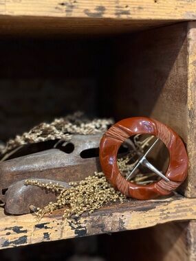 Vintage Bakelite Brownish Textured Buckle